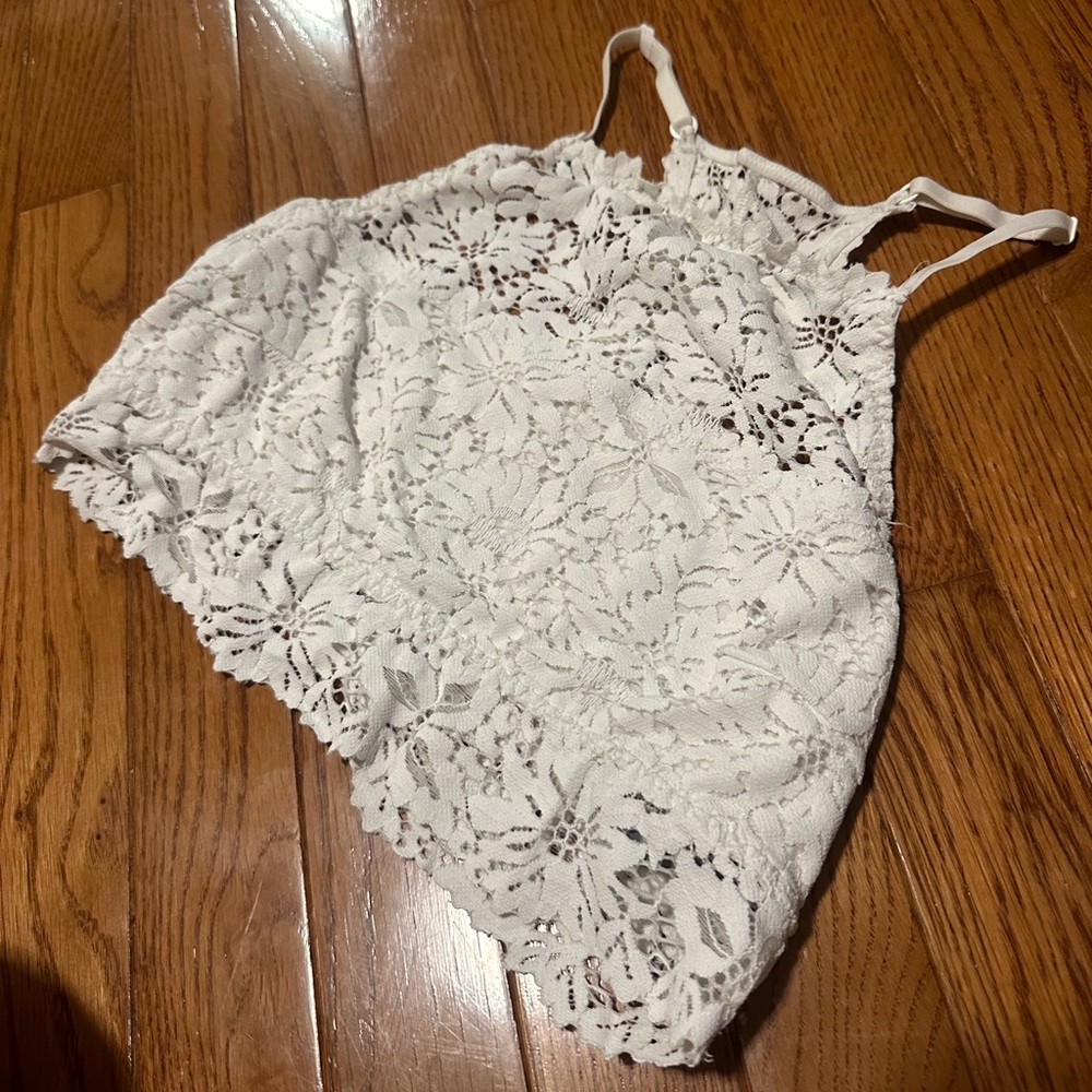 Aerie white floral bralette
